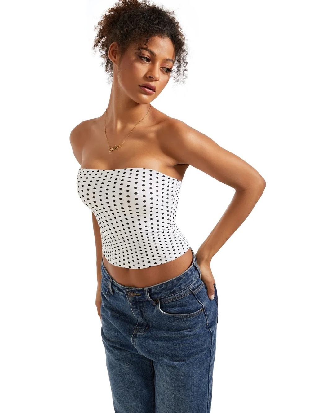 Suuksess Buttery Soft Tube Tank Top - Dots